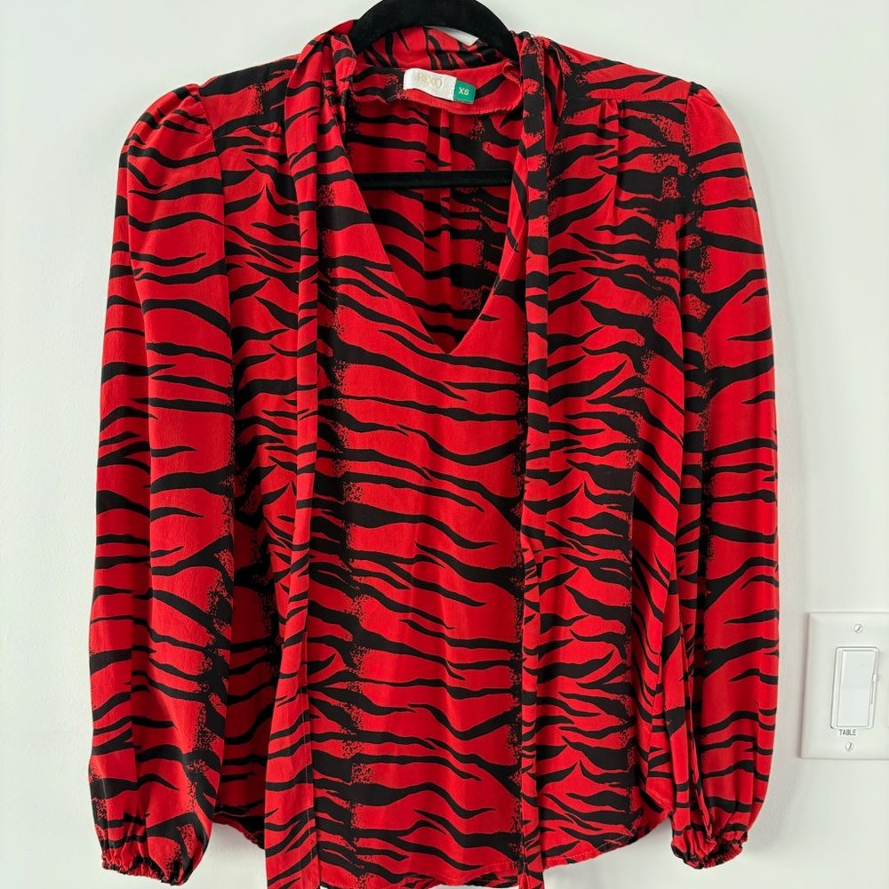 Red Printed Women's XS Blouse